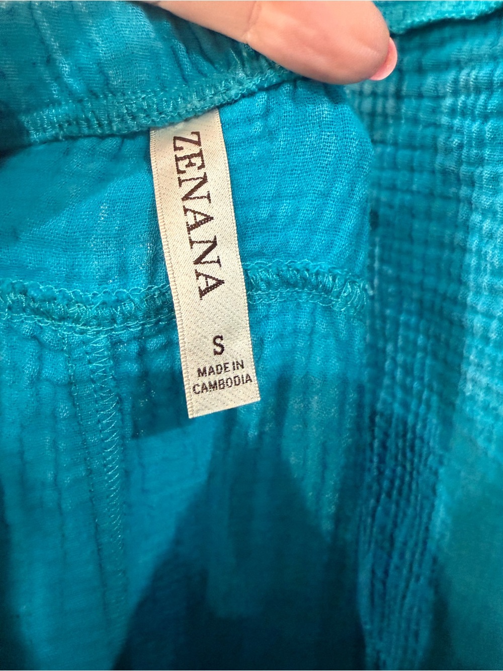 NWOT Zenana Teal Gauze Tie-Strap romper Sz S - Picture 4 of 5
